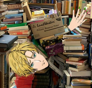 Trapped under books